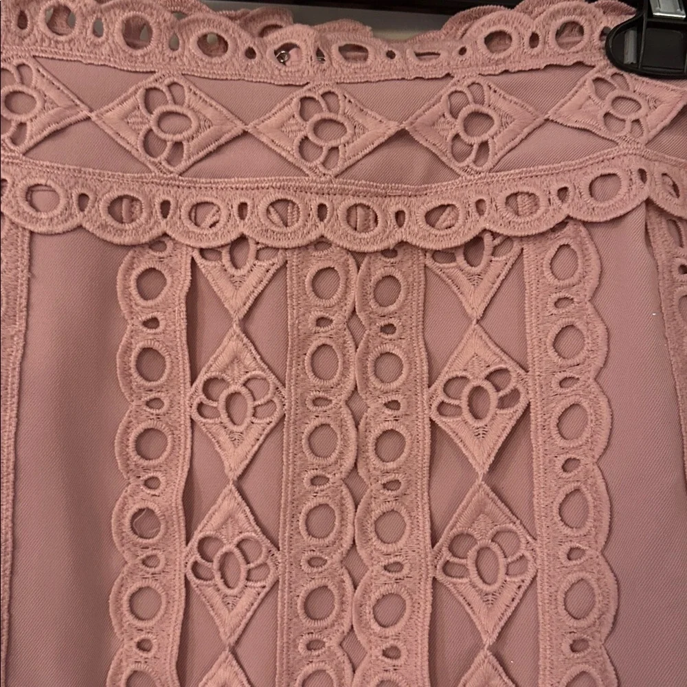 NWOT Women’s Entro Blush Lace Scallop Trim Pencil Skirt Size Large